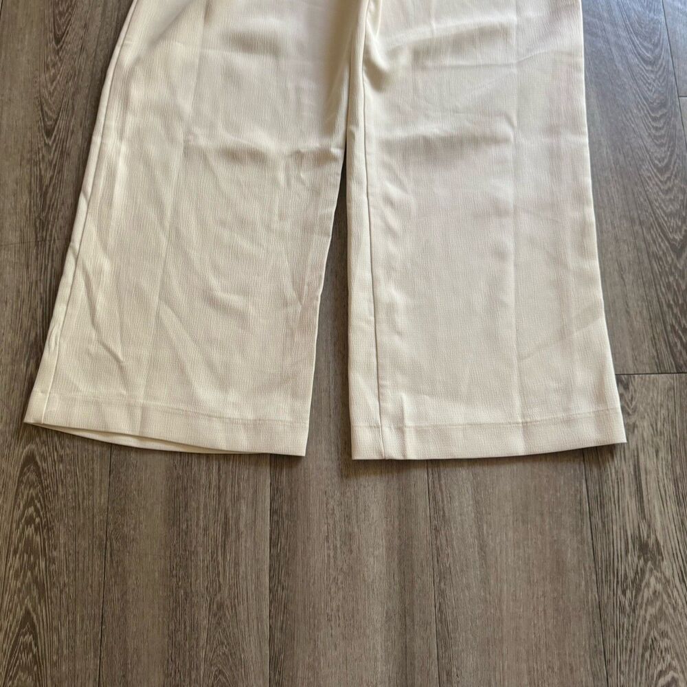 Song of Style Jumpsuit Cream Wide Leg Sleeveless Pleated Size Large Quiet Luxury - Picture 13 of 14